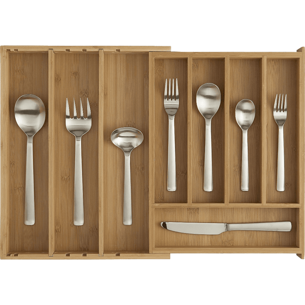 Expandable Bamboo Flatware Tray